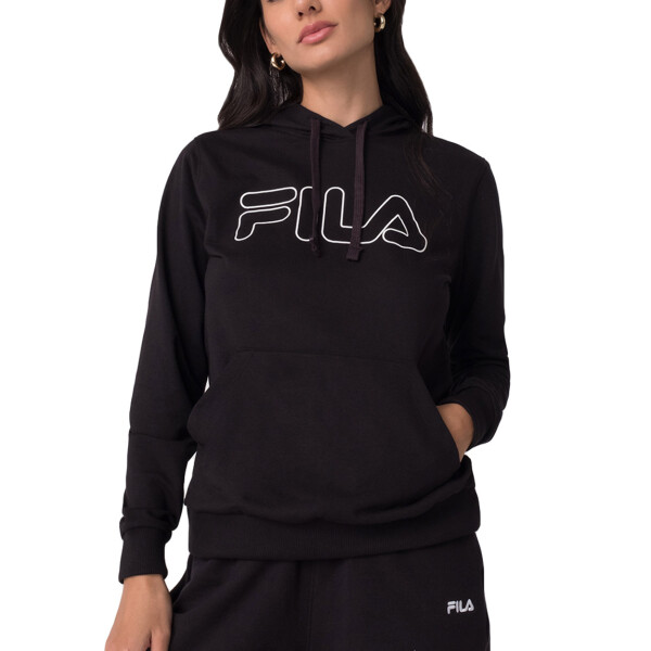 Fila Buzo Canguro Femenino Outline Basic - Negro/blanco Negro-blanco