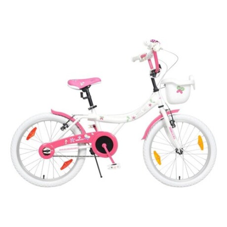 Bicicleta Infantil Baccio Mystic Sweet Rodado 20 De Paseo Con Ruedas Auxiliares Blanco/Rosa