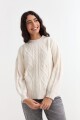 Sweater escote redondo con ochos CRUDO