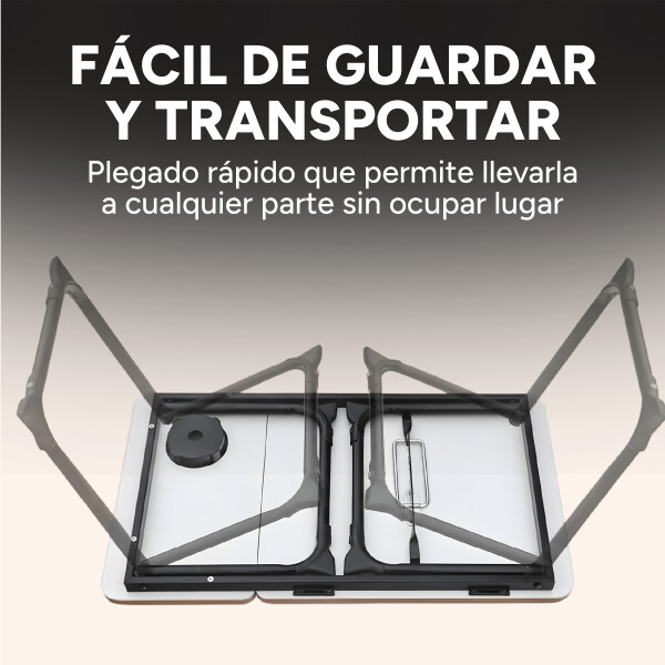 Mesa De Cama Reclinable Para Laptop Plegable Con Posa Vaso Color Marrón Claro