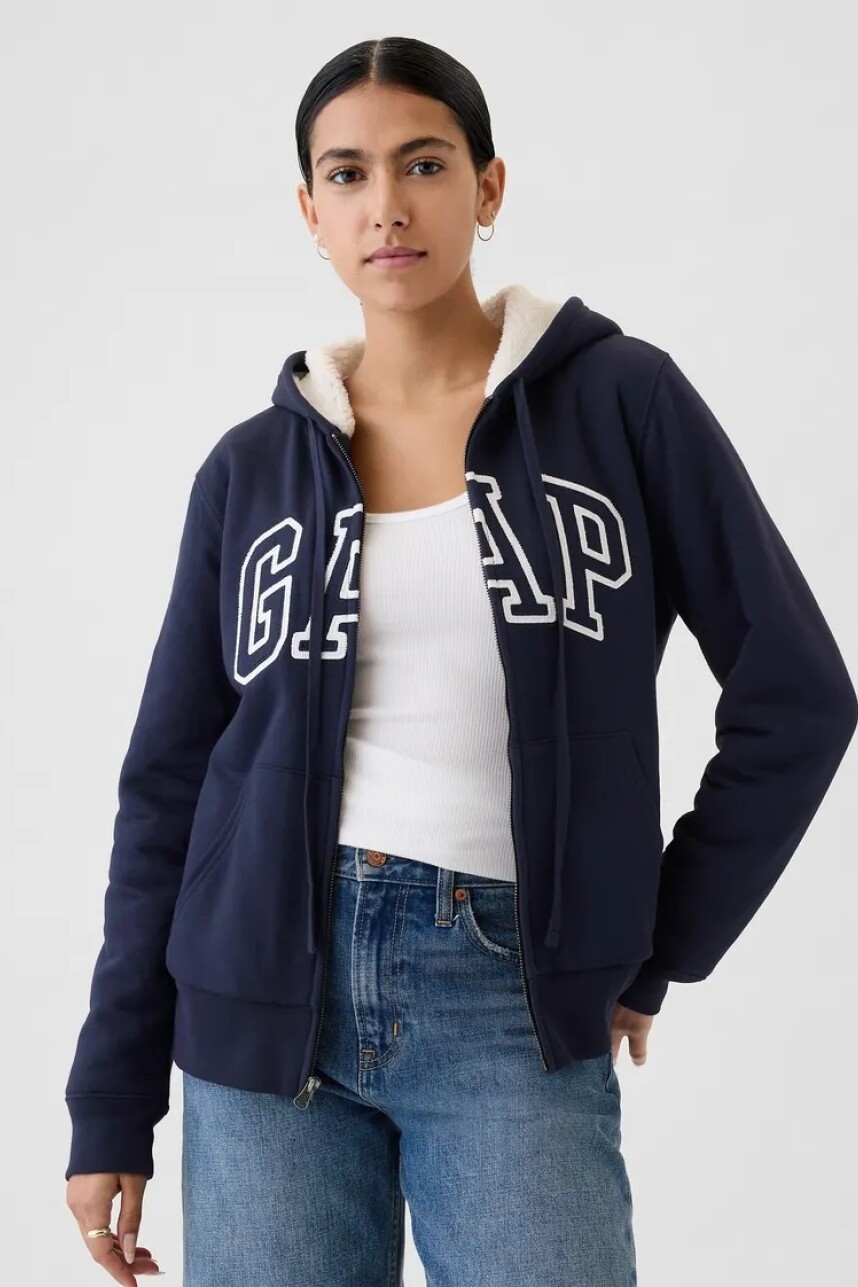 Canguro Con Corderito Logo Gap Mujer Navy Uniform