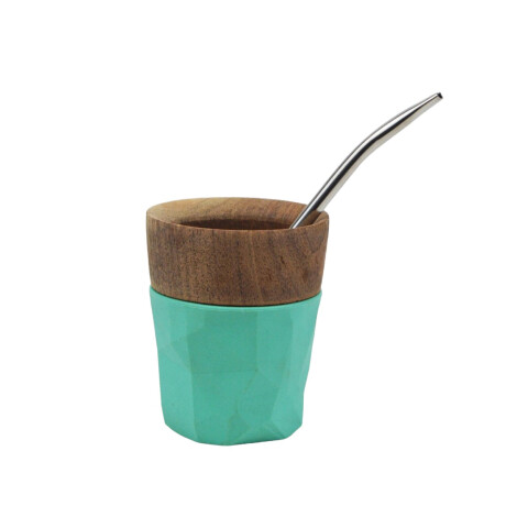 Mate De Madera Rioja Verde Agua