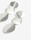 Aros Colgantes Largos Metal Aros Largos Chapones - Plateado Rodio