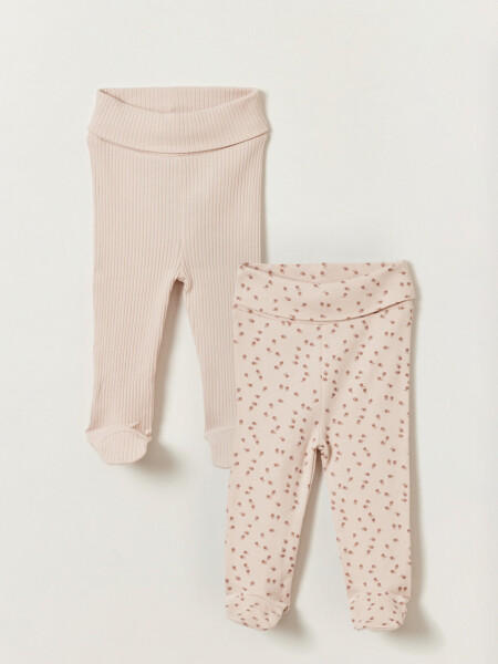 Pack x2 pelele Estampado Flores Beige