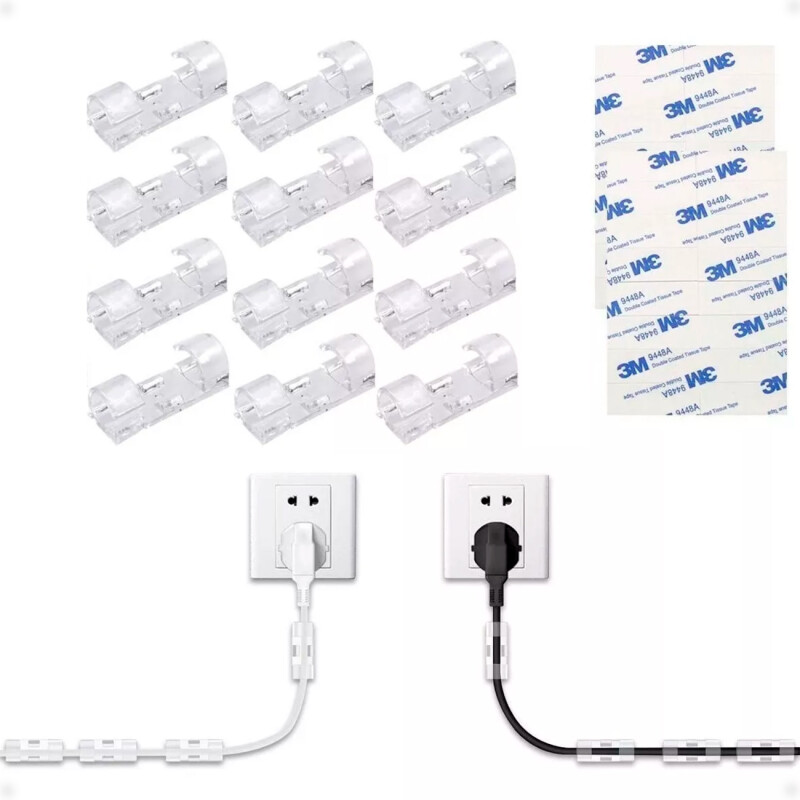 Organizador De Cables Clip Adhesivos de 12 Unidades Organizador De Cables Clip Adhesivos de 12 Unidades