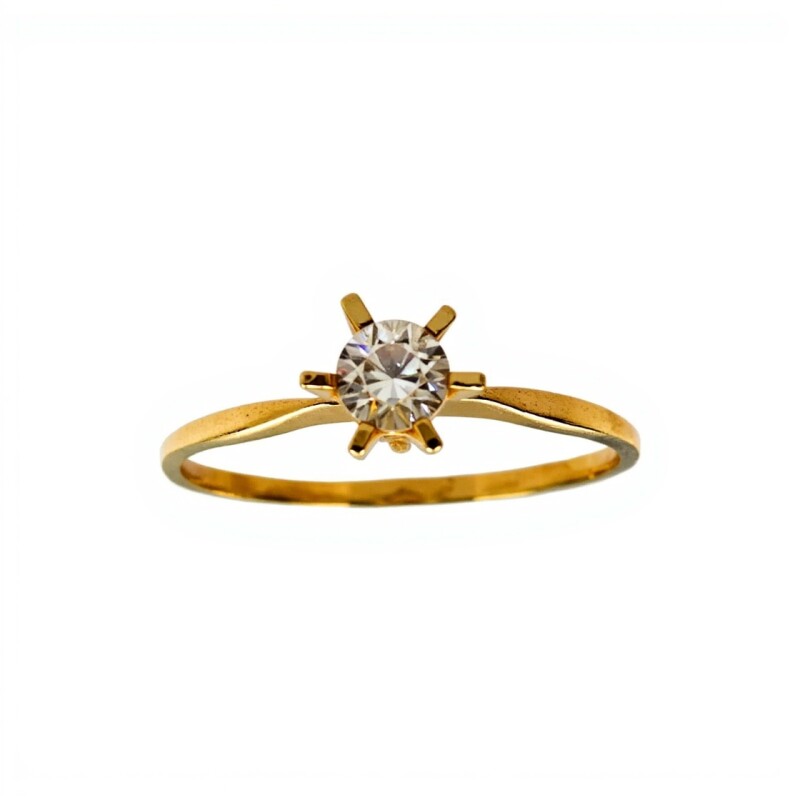 Anillo Solitario-Oro bajo-Piedra Zirconia-AN8056 conpiedra