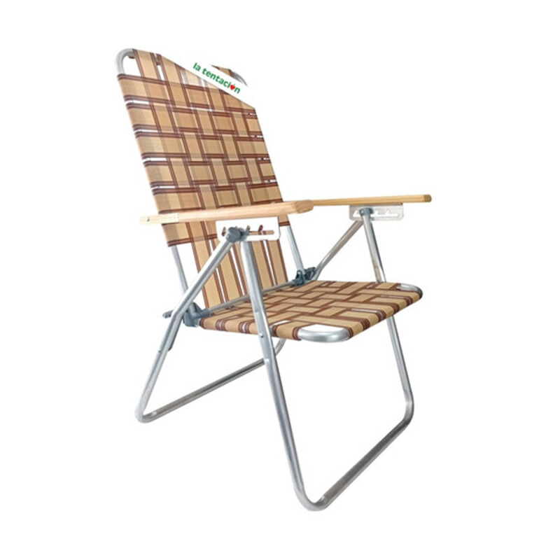 Reposera Sillón Plegable 5 Posiciones Descansar Aluminio Color Beige Reposera Sillón Plegable 5 Posiciones Descansar Aluminio Color Beige