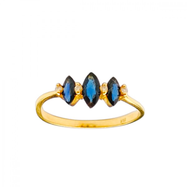 Anillo Trilogy-Oro 18k-Piedra Zafiro y Zirconia-AN9507 conpiedra