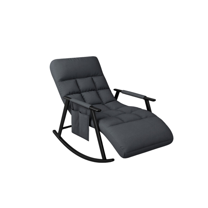 Sillón Reposera Lumax Mecedora Respaldo bolsillo Ajustable Gris