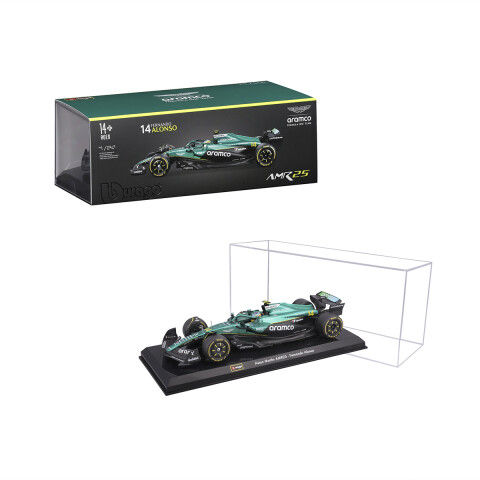 Auto Bburago Formula 1 Aston Martin Aramco con Exhibidor Escala 1:24 U