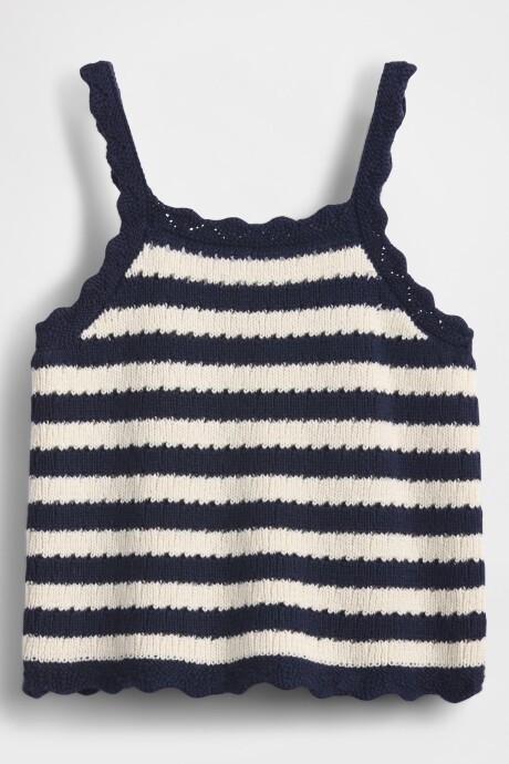 Musculosa Crochet A Rayas Toddler Niña Navy Uniform