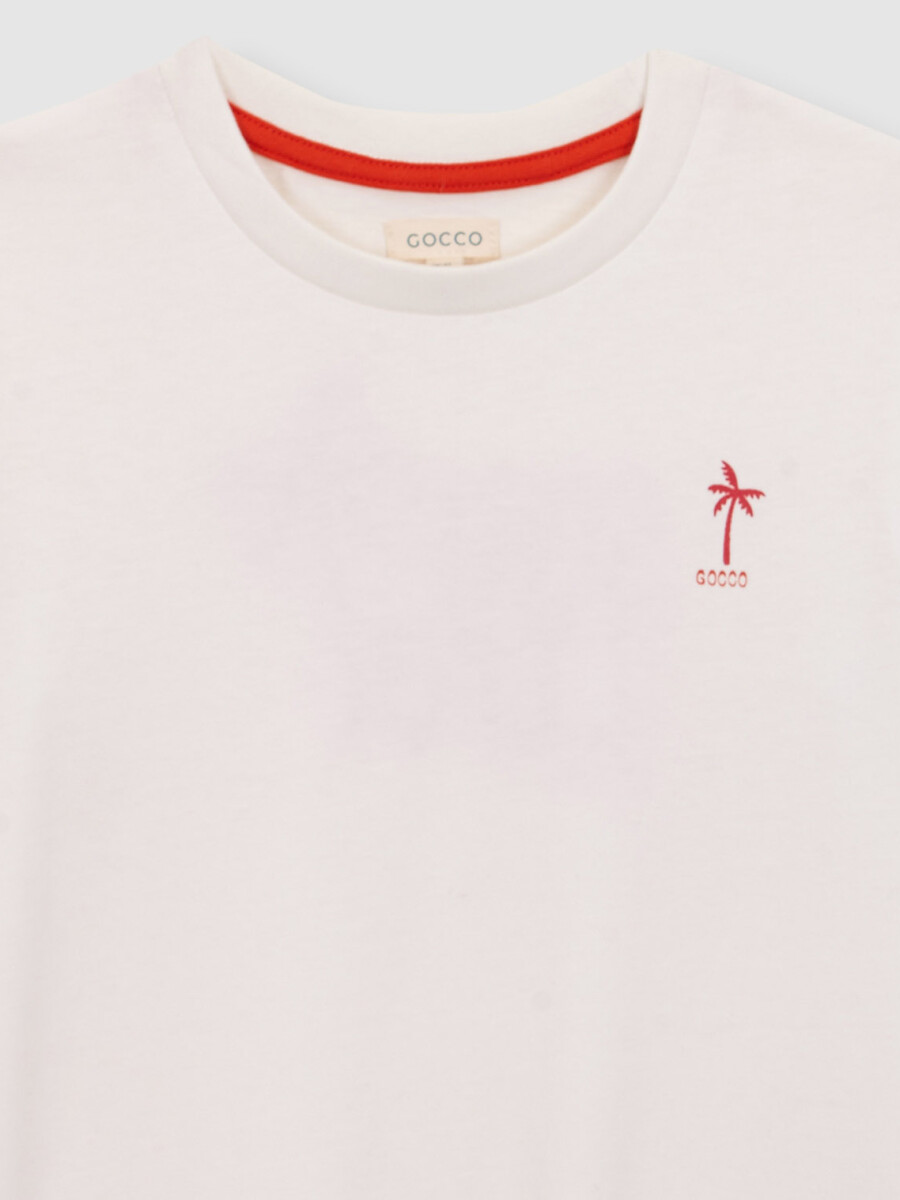 Camiseta Estampado Surf Life Blanco