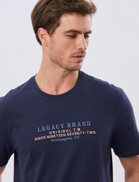 REMERA ESTAMPADA DE ALGODÓN Azul