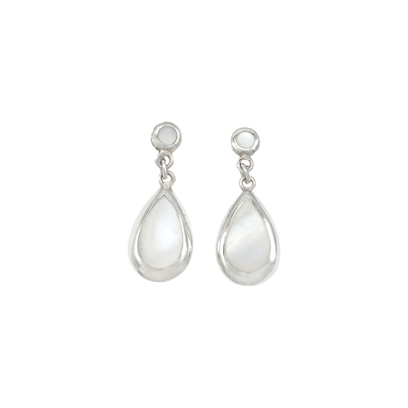 Caravanas Colgante gota-Plata 925-Nacar-CA3069 conpiedra