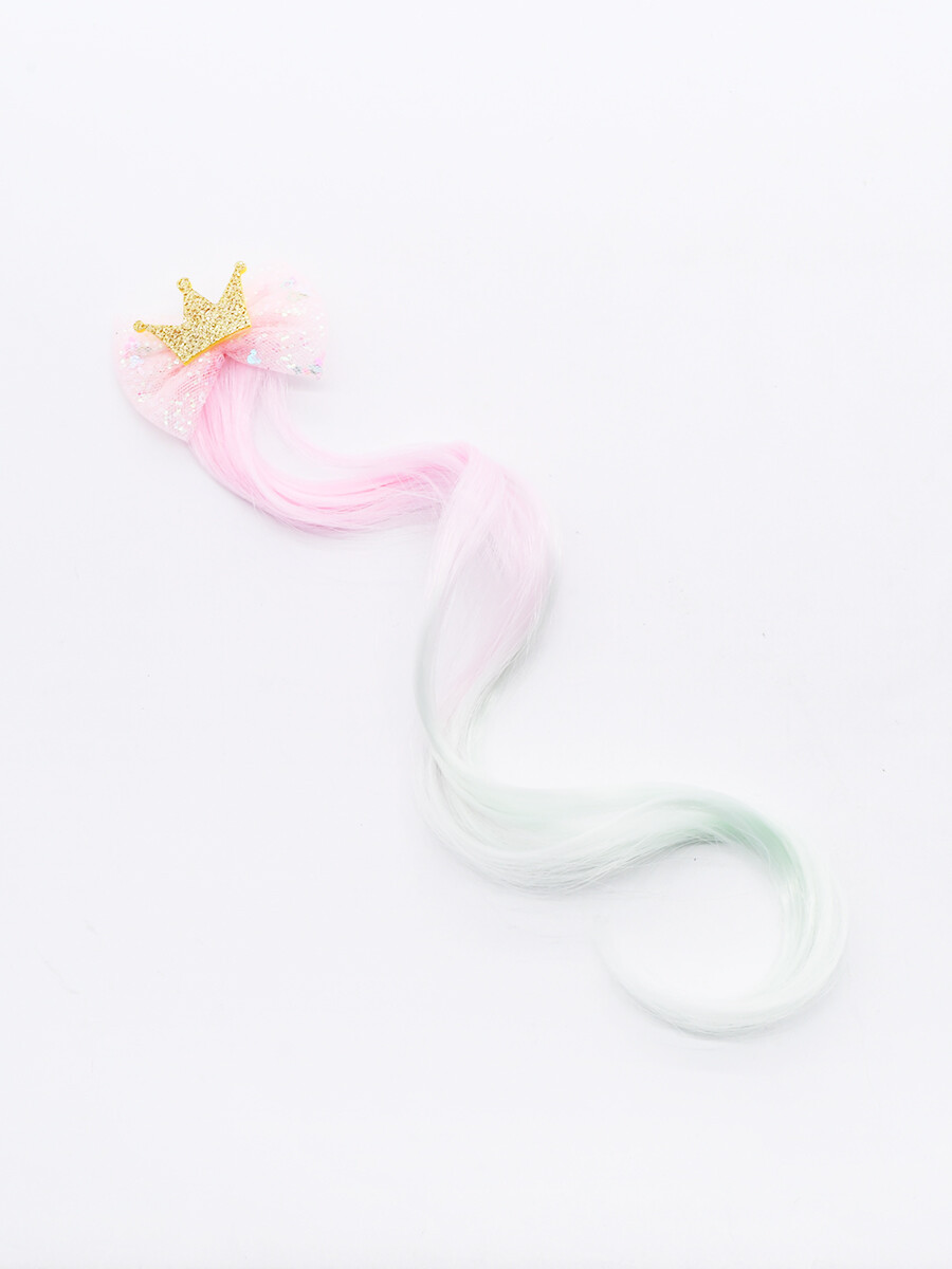 BROCHE CON EXTENSIÓN DE PELO - ROSADO 