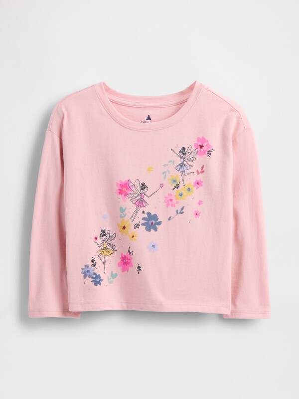 SEPT BF LS GRAPHIC TEE PURE PINK