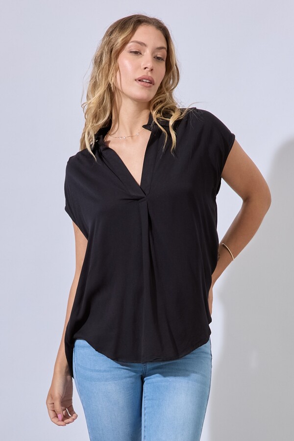 Blusa Escote V NEGRO