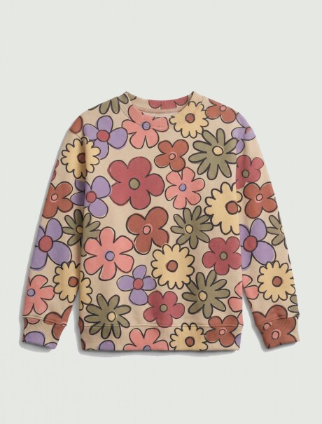SUDADERA EXTRAGRANDE DE FELPA ESTAMPADA MULTICOLOR
