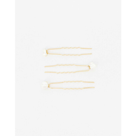 Set De Peinetas Con Perla Orgánica Combinacion Bicolor