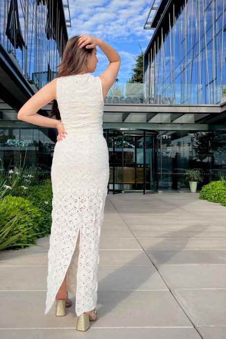 Falda super midi Zenda Beige