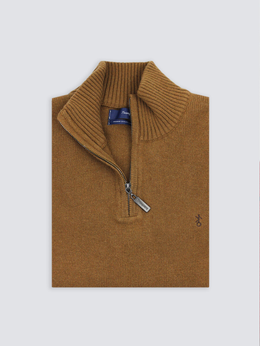 Remera Medio Cierre Criollo - Camel 