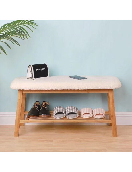 BANCO MADERA/CORDERITO 34x94x45CM BEIGE BANCO MADERA/CORDERITO 34x94x45CM BEIGE