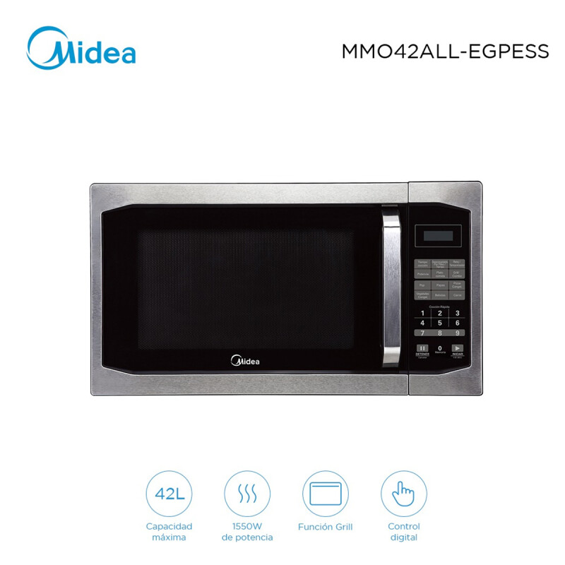 Horno Microondas Con Grill 42l Midea Inox Mmo42allegpe Horno Microondas Con Grill 42l Midea Inox Mmo42allegpe