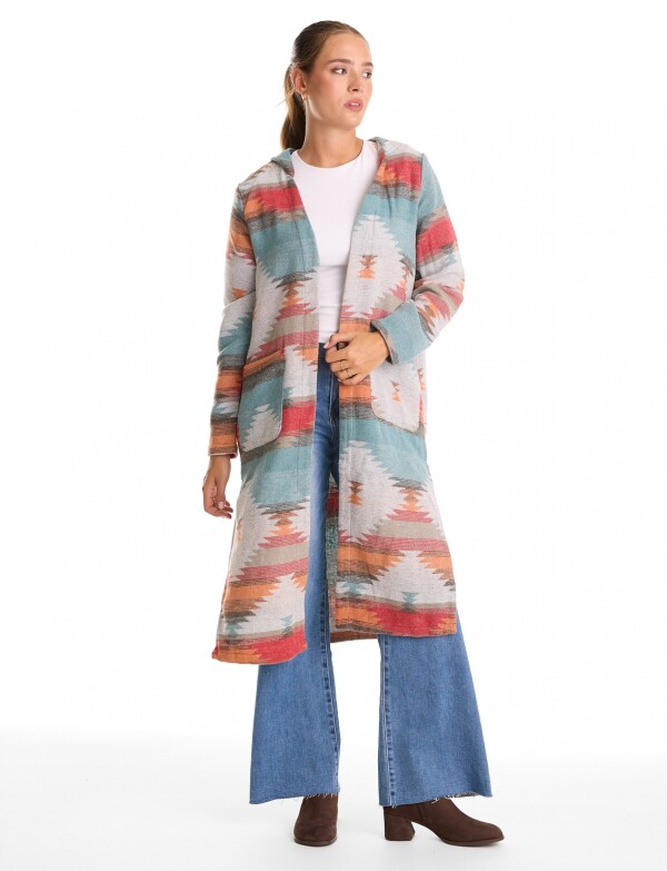 Cardigan Con Capucha MULTI/PETROLEO