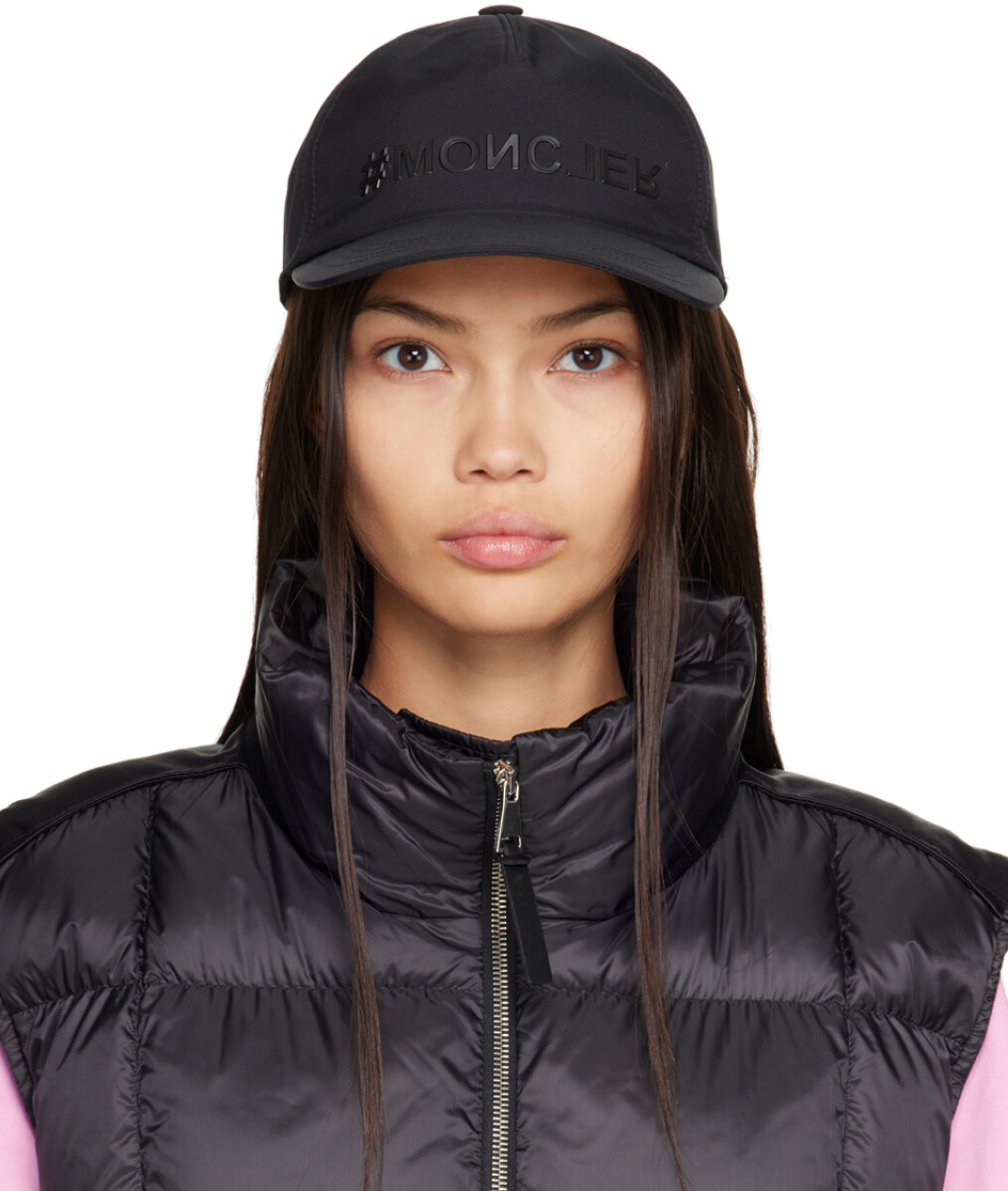 Moncler -Gorro con visera de poliéster - Negro 