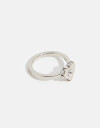 Anillos Chicos Strass Anillo De Corazón - Plateado Rodio