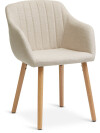 Silla de comedor ADSLEV tela beige/color roble Silla de comedor ADSLEV tela beige/color roble