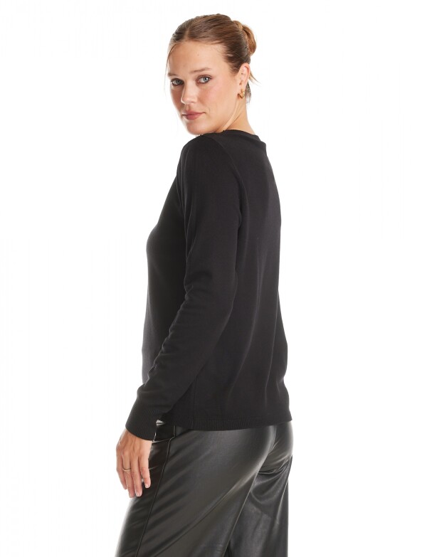 Buzo Combinado Suede NEGRO