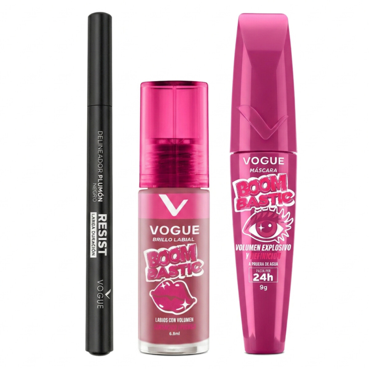 Pack Vogue Boombastic Máscara de Pestañas + Labial + Delineador Negro 