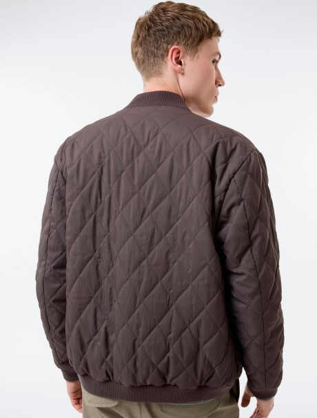 CAMPERA BOMBER ACOLCHADA REVERSIBLE DUPLAFACE MARRÓN Y VERDE MARRÓN