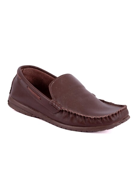 mocasín 100% cuero marrón