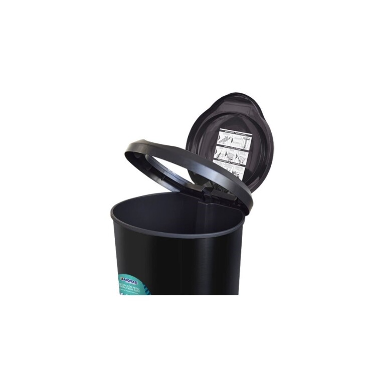 PAPELERA TACHO BASURA CON PEDAL ARQPLAST 45LTS NEGRO NEGRO