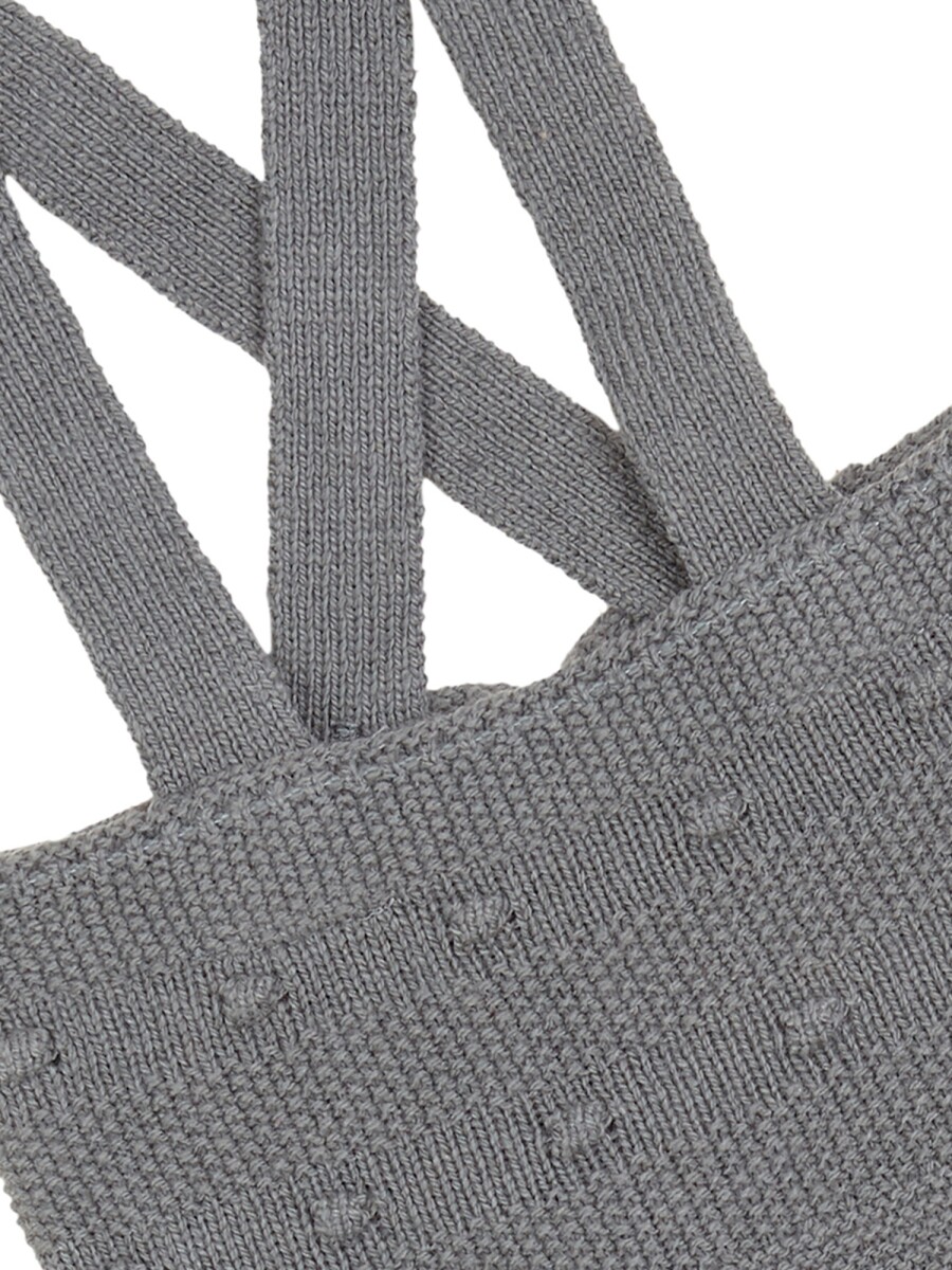 Peto Largo Con Detalles De Punto Arroz Verde Oscuro