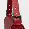 Cartera al hombro Signature en cuero graneado Rojo