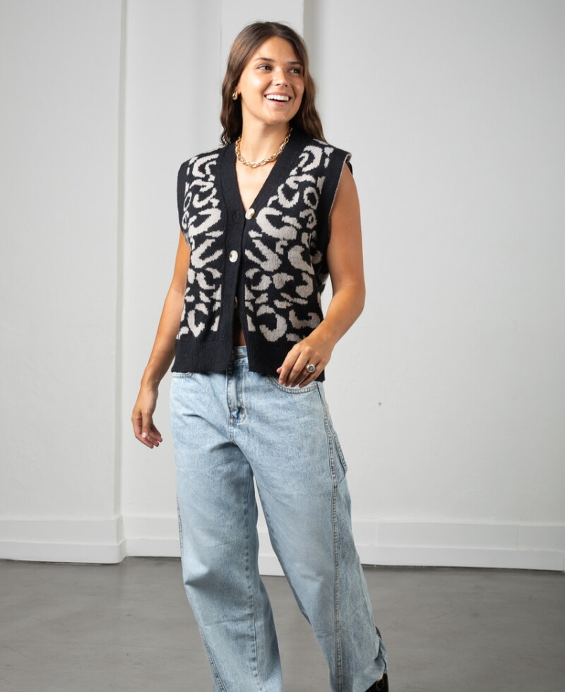 Chaleco Print negro