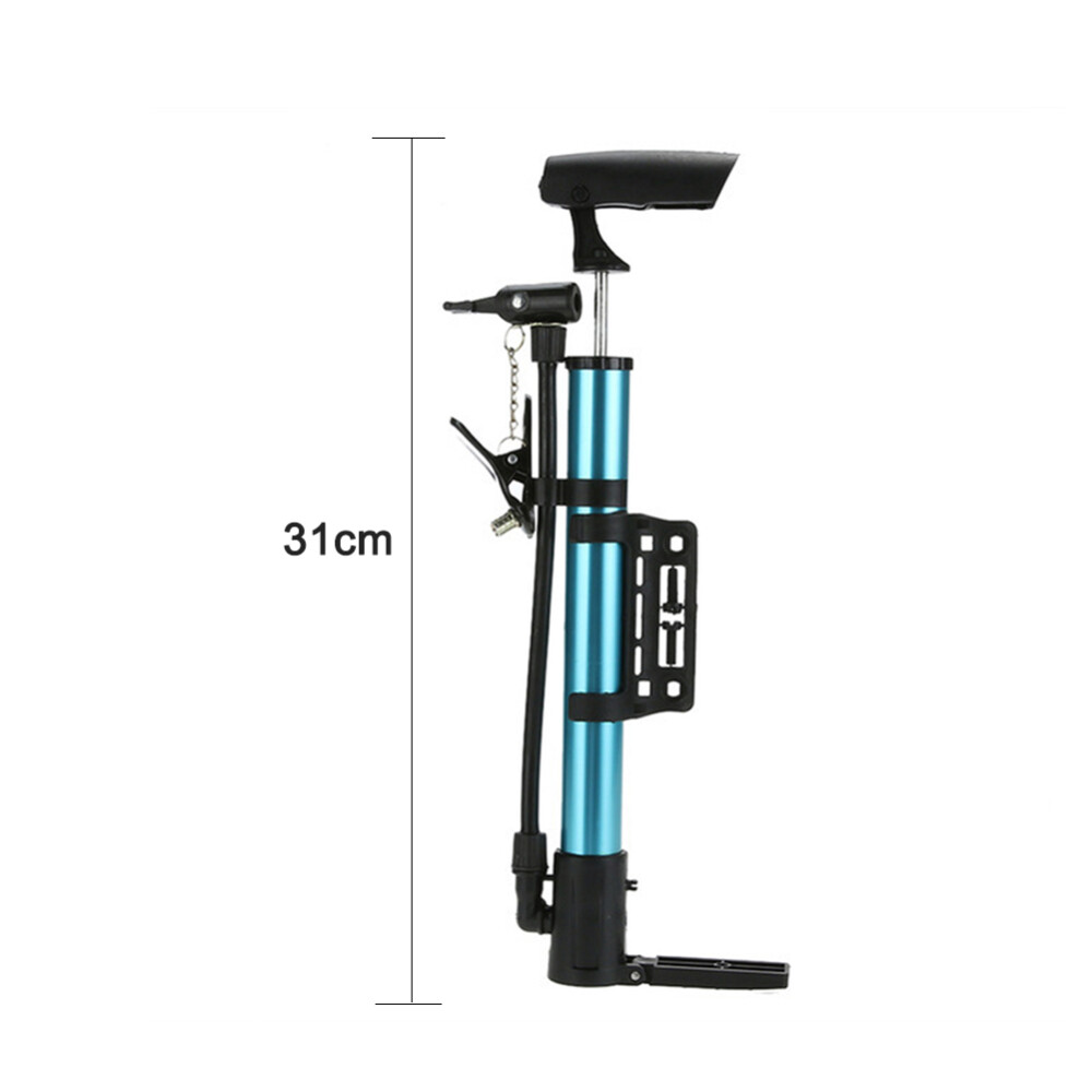 Inflador Manual De Pie Para Bicicleta Azul