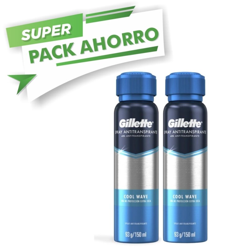 Desodorante Gillette Aerosol Cool Wave Pack X2 150 ML