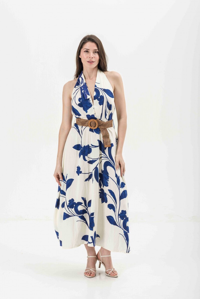 VESTIDO FLOR - AZUL 