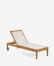 Reposera de exterior Caterin de madera maciza de eucalipto en color beige