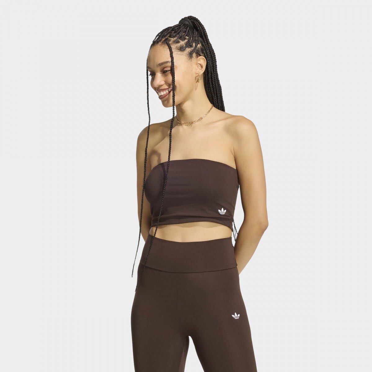 Top Adidas Bandeau Essentials - Marrón 