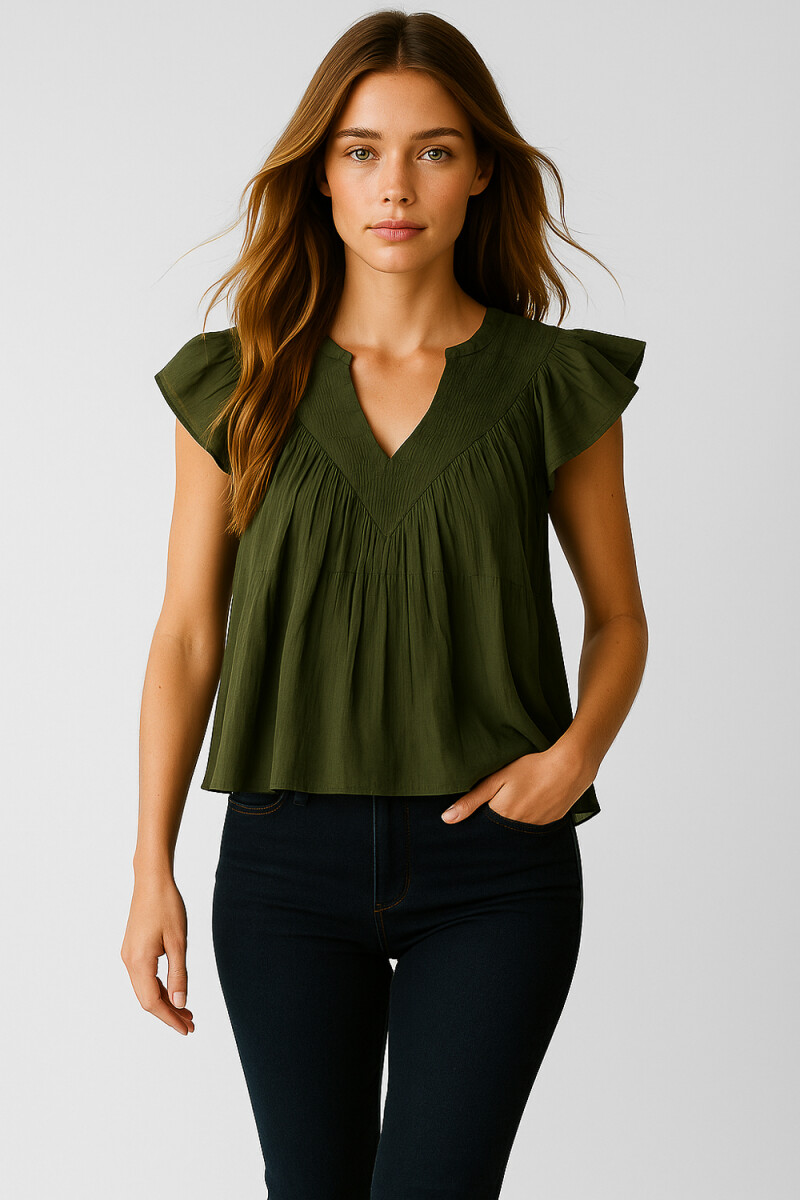 Blusa Glebe - Verde Oliva Oscuro 
