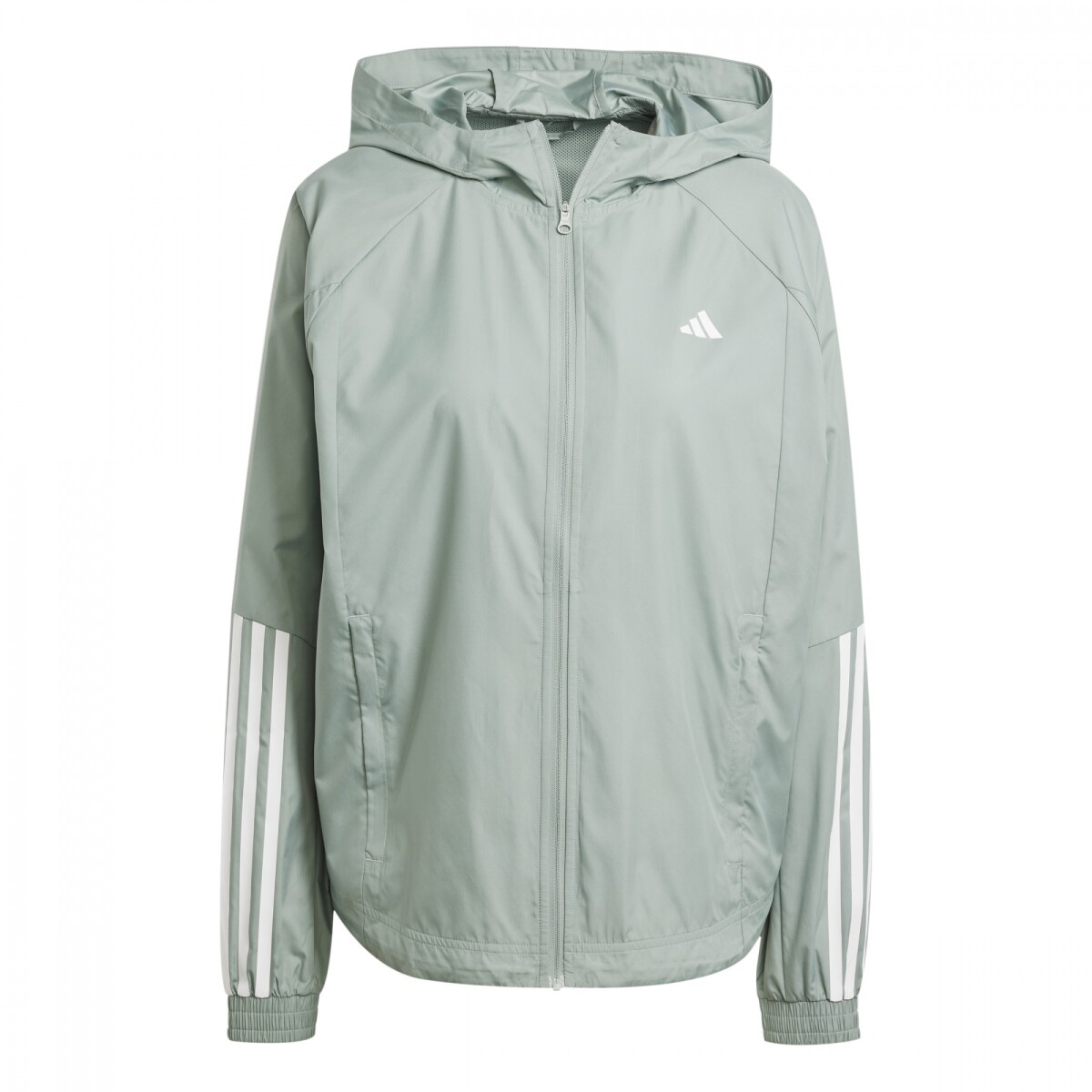 Campera Adidas HYGLM WINDB de Mujer - JC9847 - Gris Verdoso-blanco 
