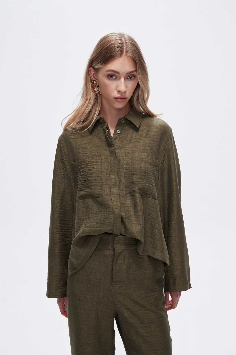 Camisa Reanua Verde Oliva Oscuro