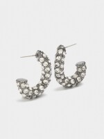 Pendientes Maxi De Cristales plateado