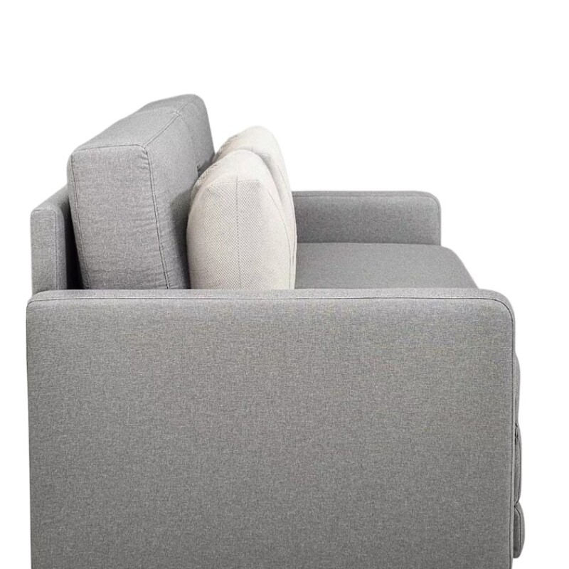 SOFA CAMA 176 MTS - PARRILLA EXTENSIBLE - TELA GRIS CLARO - ALMOHADONES PEQUEÑOS EN TELA CLARA SOFA CAMA 176 MTS - PARRILLA EXTENSIBLE - TELA GRIS CLARO - ALMOHADONES PEQUEÑOS EN TELA CLARA