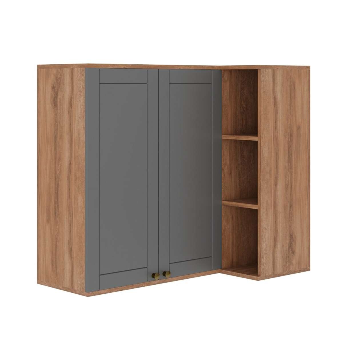 Aereo Esquinero Americana 80cm 2 Puertas - Gris 